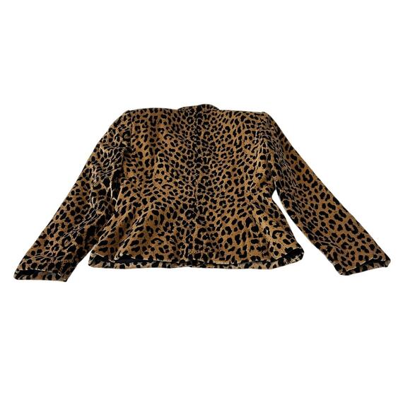 Kasper for A.S.L. Blazer Women's Sz 8 Animal Print Lined Pockets Button Front - Picture 2 of 9